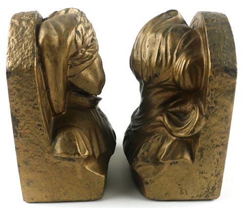 Armor Bronze Dante and Beatrice Book Ends